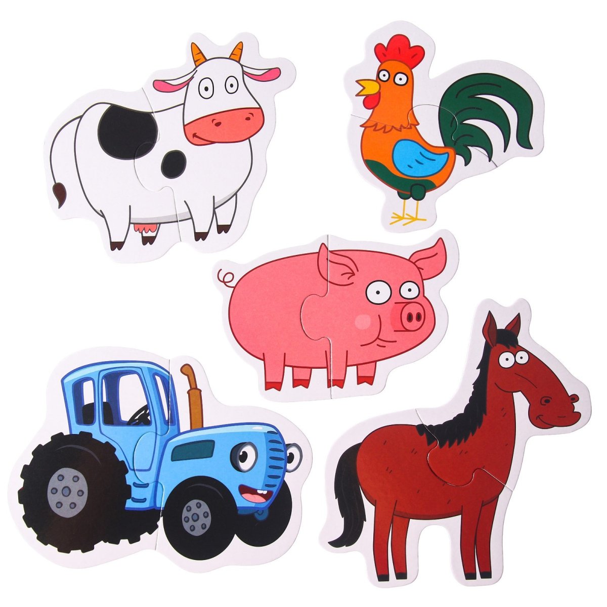 Макси пазлы синий трактор