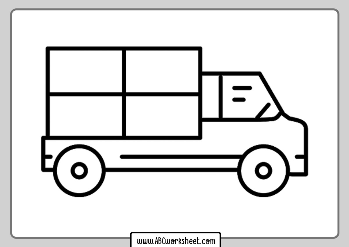 Черно белый грузовик для объявления