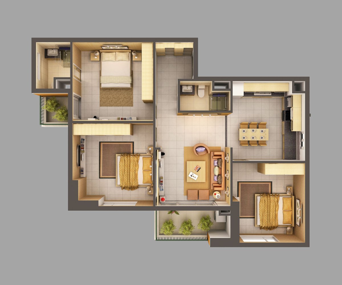 План квартиры вид сверху