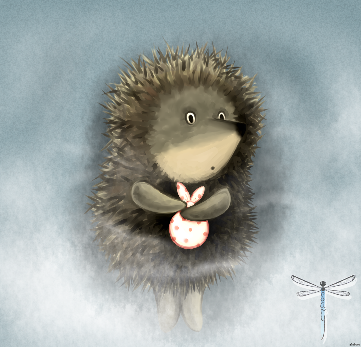 Ежик с узелком на палочке