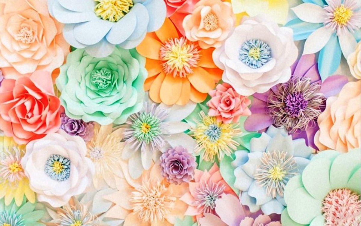 Бумажные цветы фон