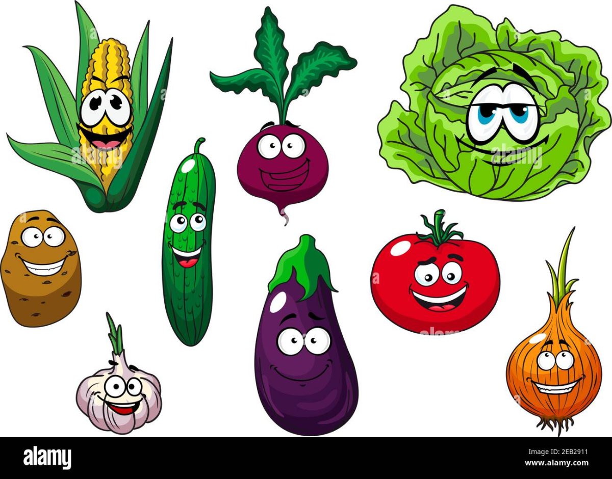 Овощи с мордочками для детей