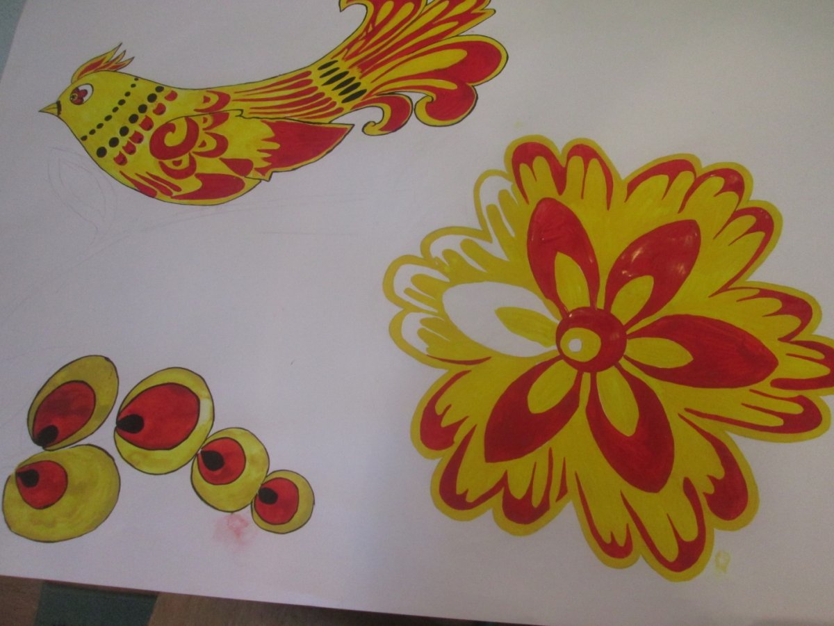 Сказочная птица Хохломская роспись