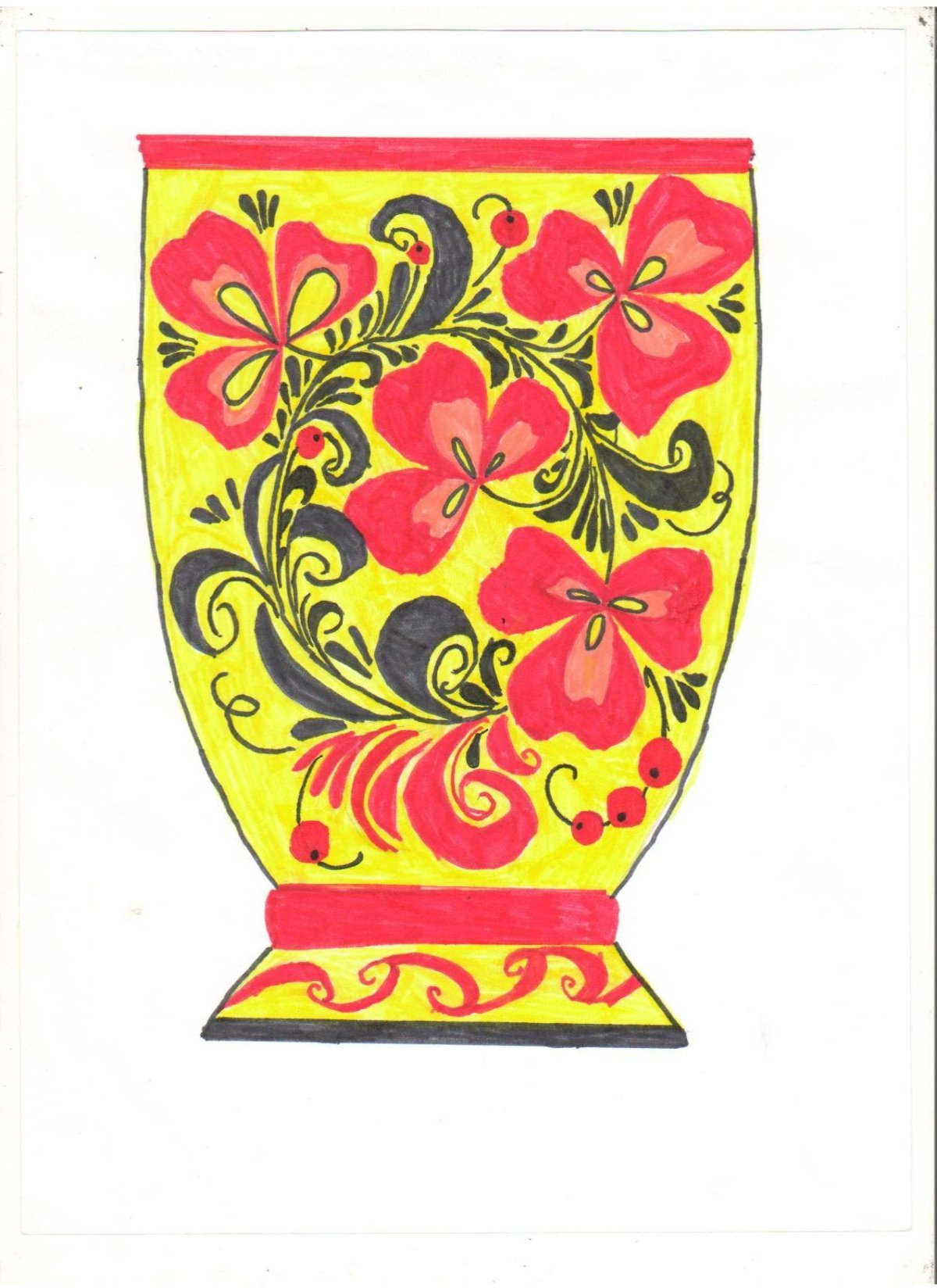 Рисование Хохломская роспись