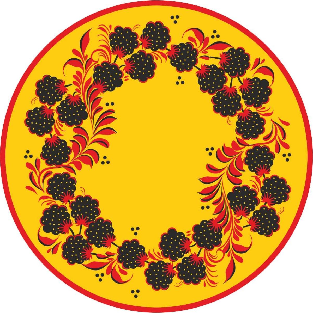 Деревянная тарелка Хохлома