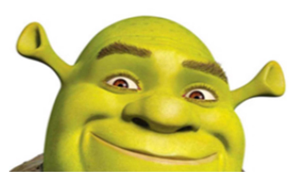Лицо Шрека на белом фоне