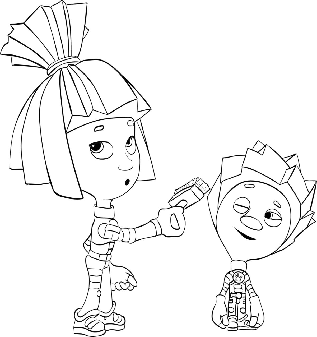 Фиксики трафарет