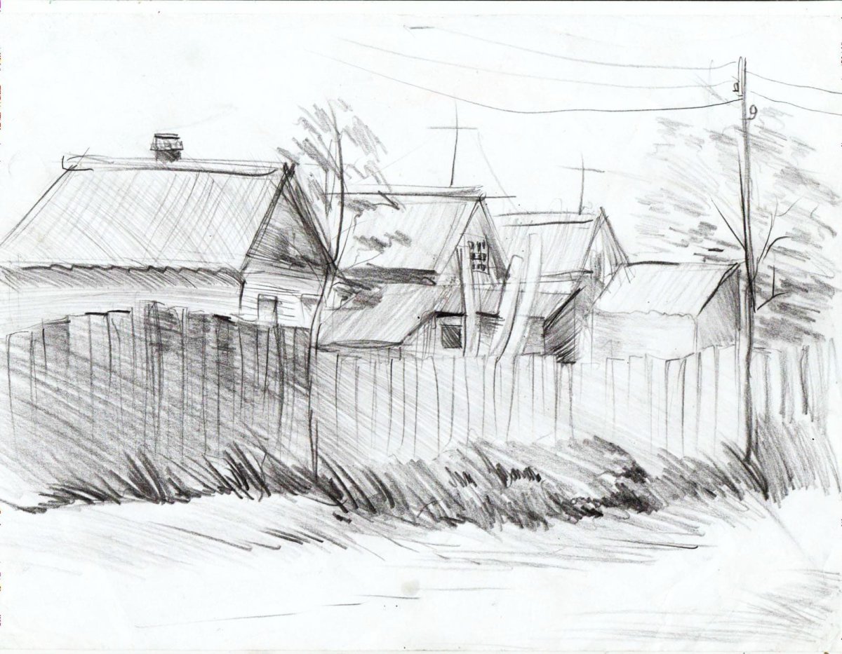 Зарисовки пейзажа пленэр