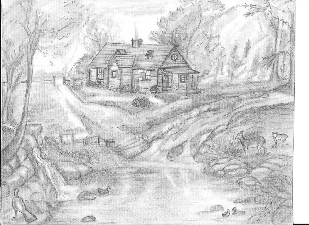 Зима карандашом