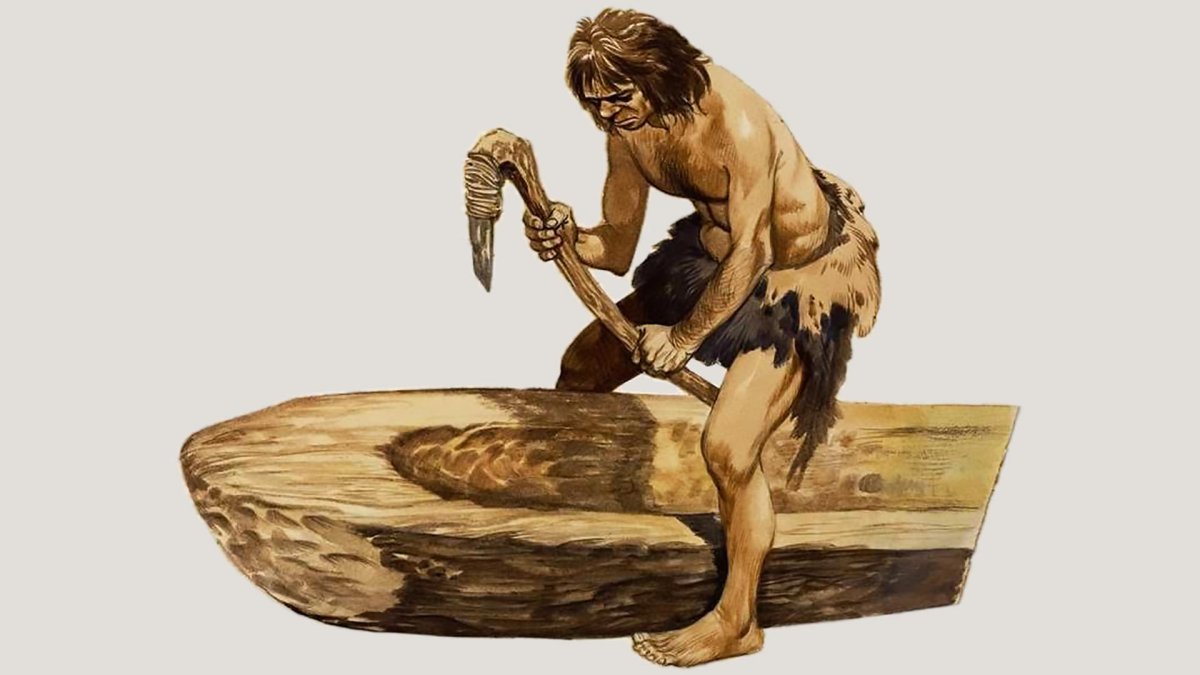 Лодки первобытных людей