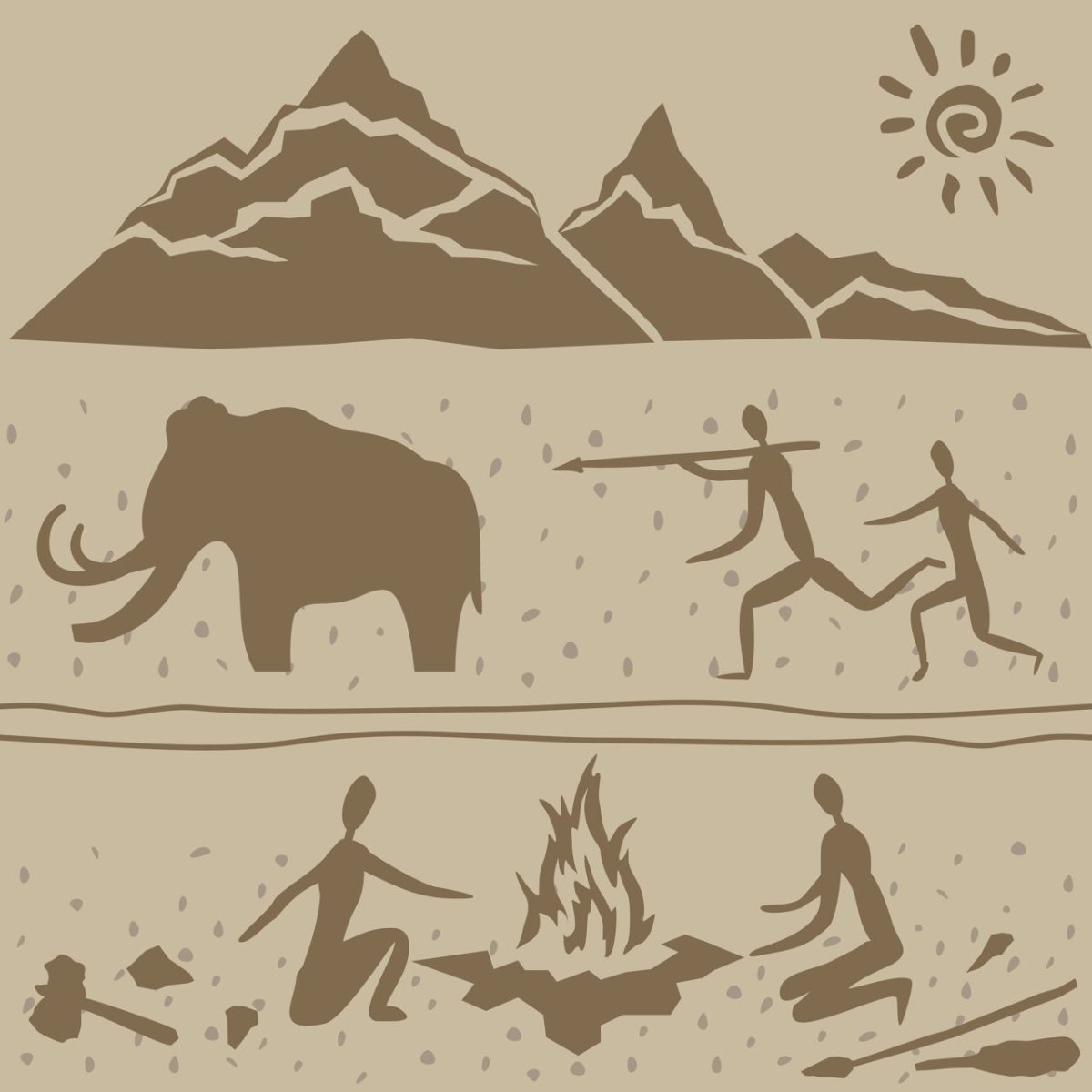 Первобытный человек силуэт