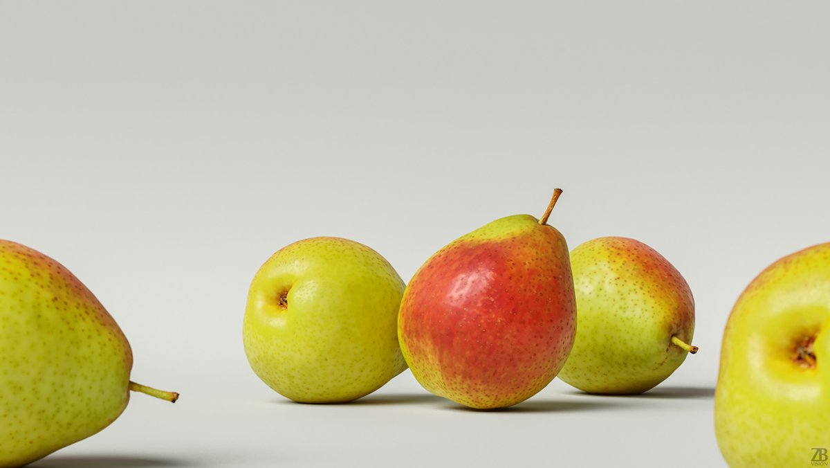 Груша половина акварель