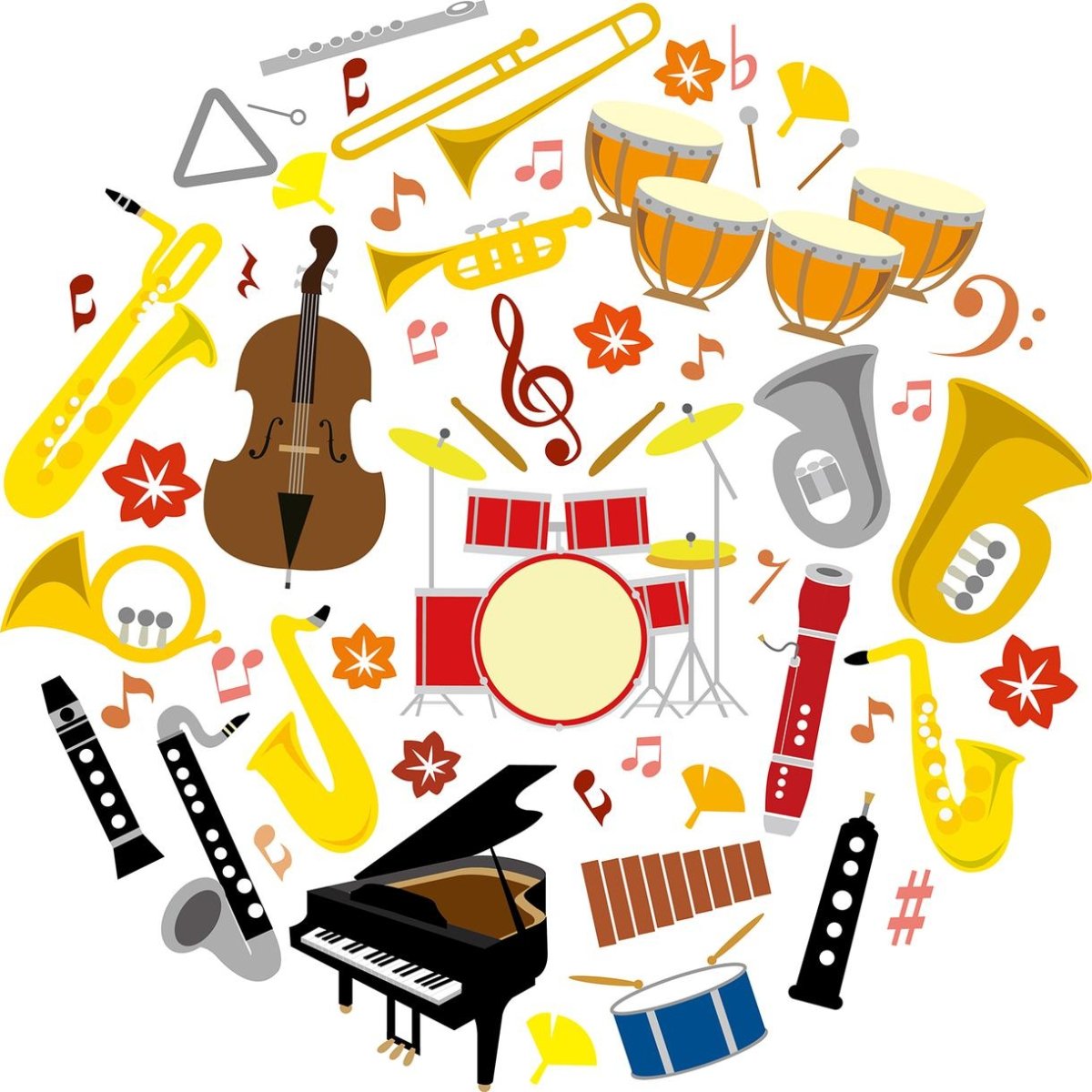 Детские музыкальные инструменты вектор