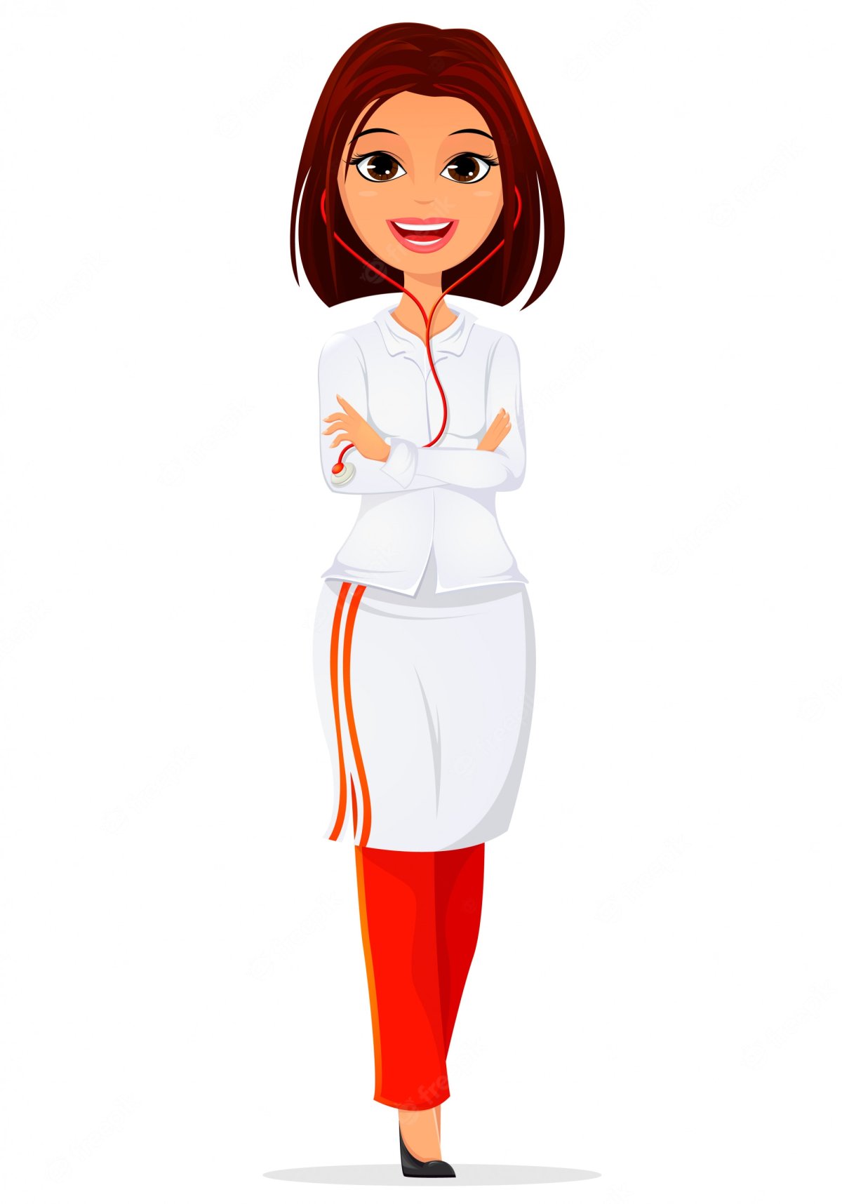 Женщина врач мультяшная