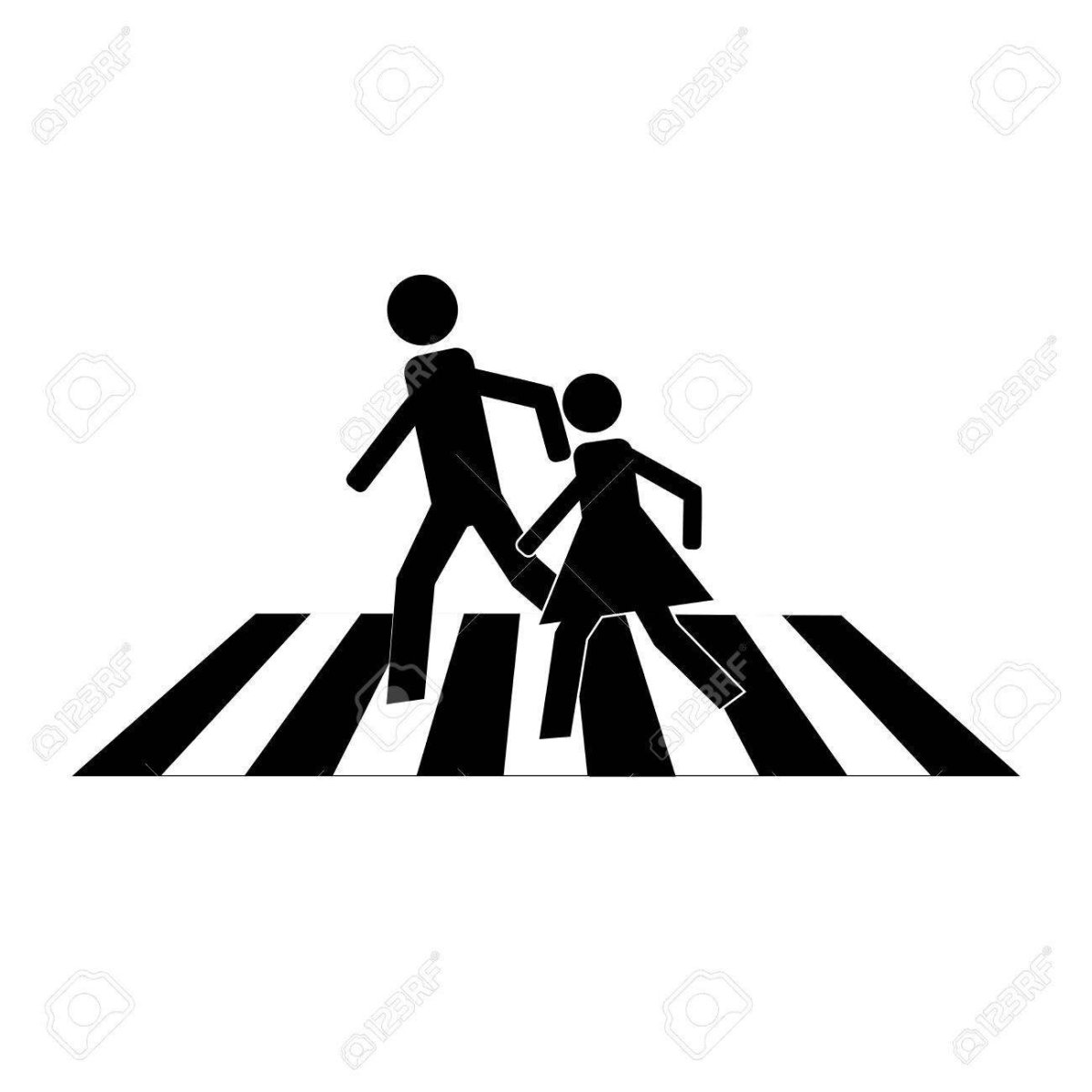 Человек переходит дорогу рисунок