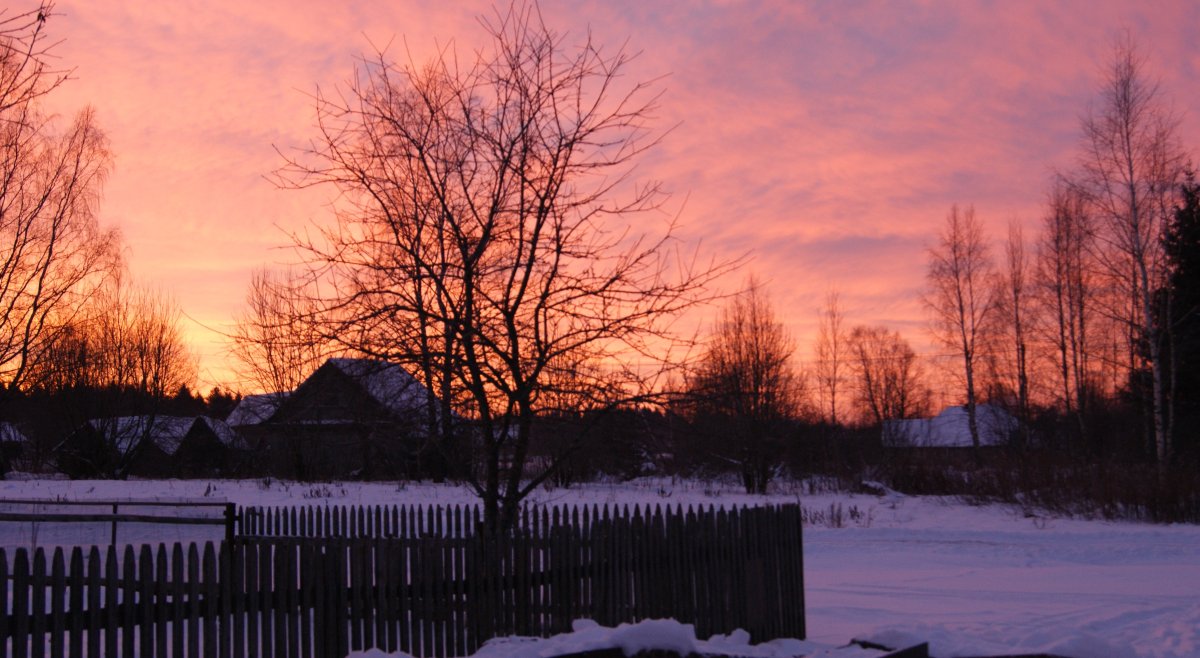 Утро Весна деревня