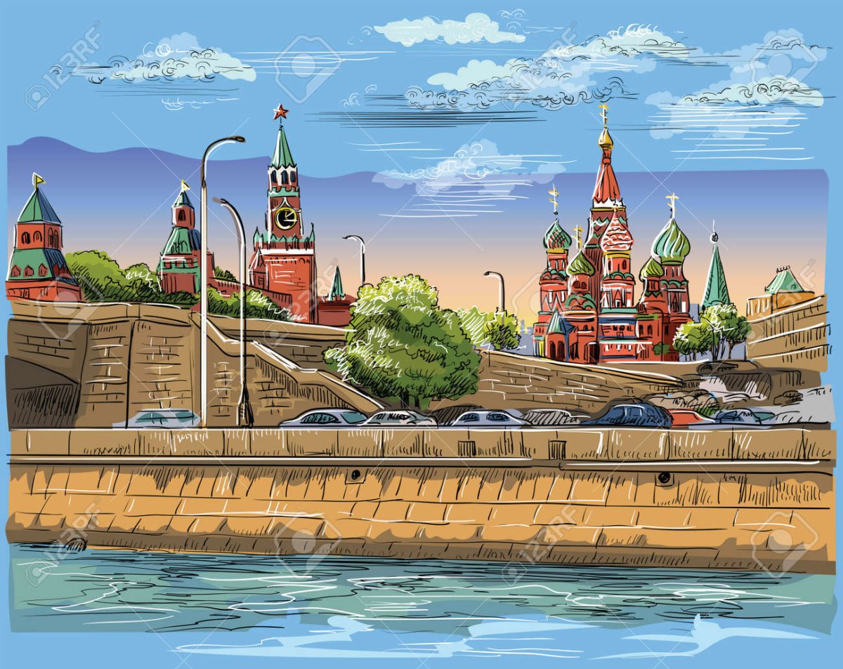 Кремль мультяшный стиль