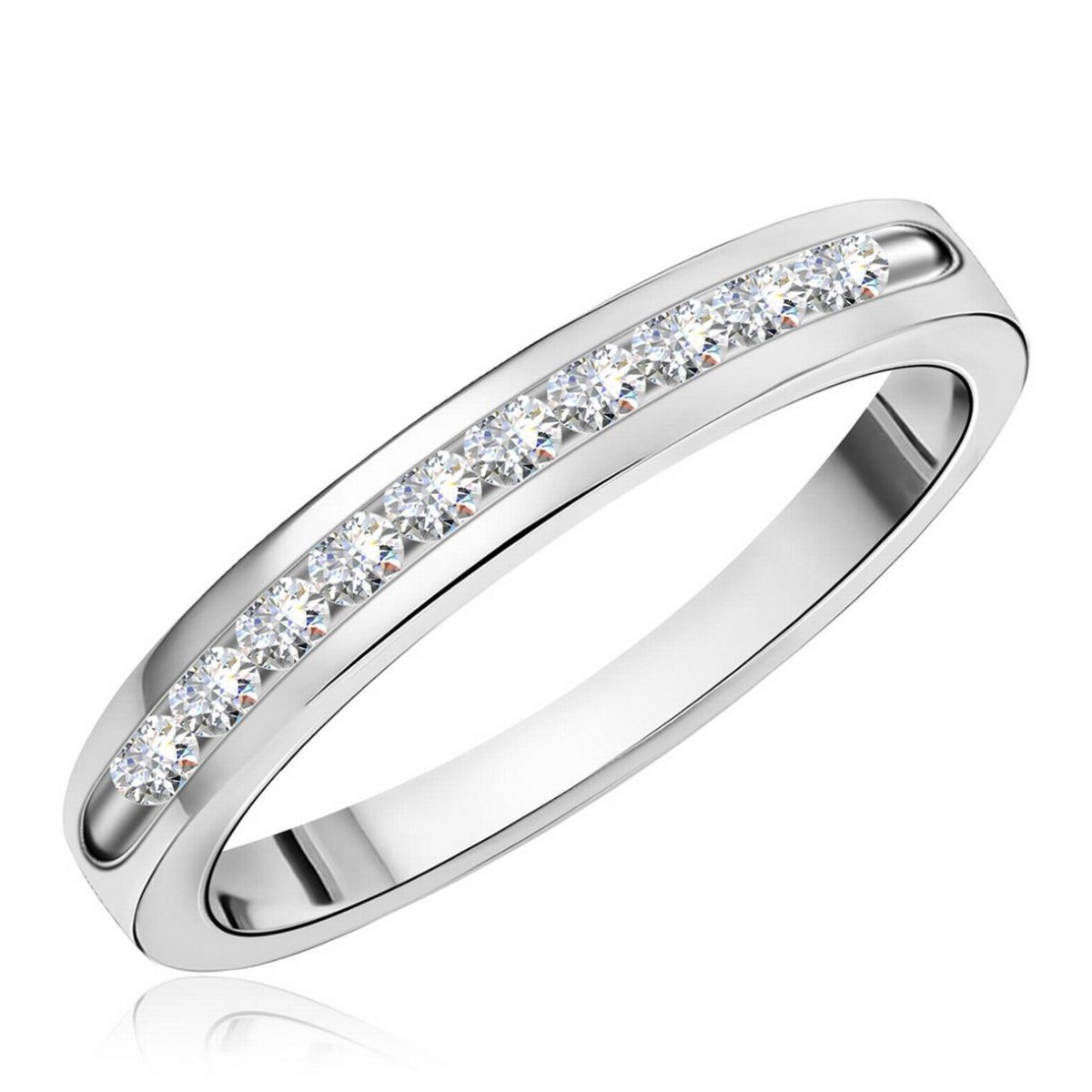 Кольцо из белого золота с бриллиантами артикул 1112301-01