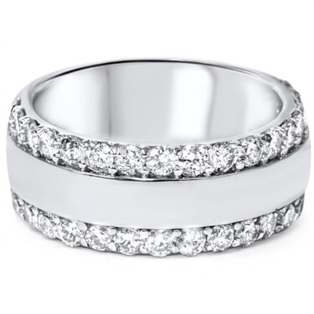 Обручальные кольца из белого золота с бриллиантами