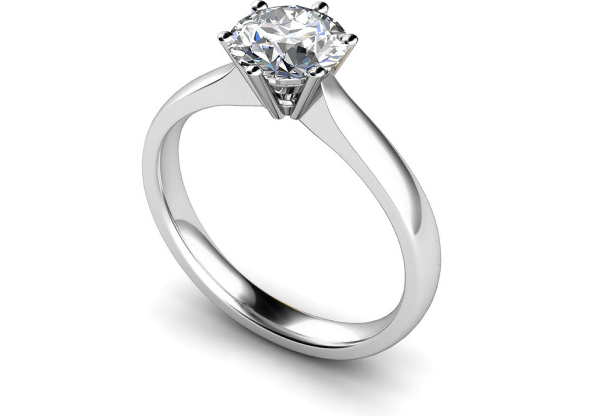 Кольцо с одним бриллиантом