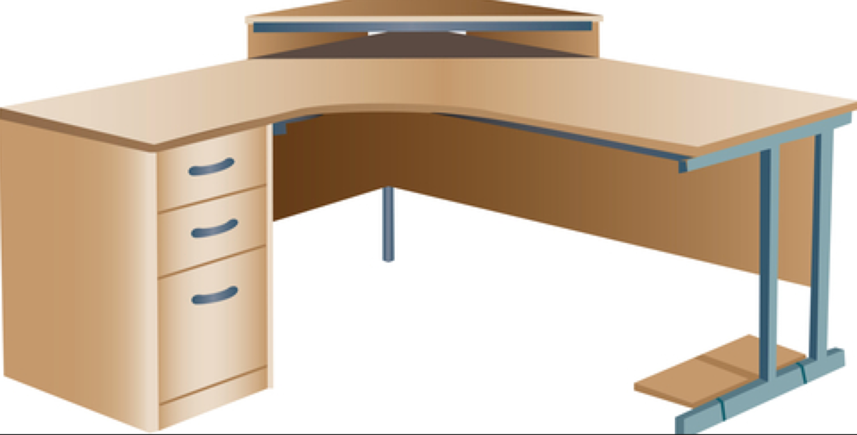 Учительский стол на прозрачном фоне