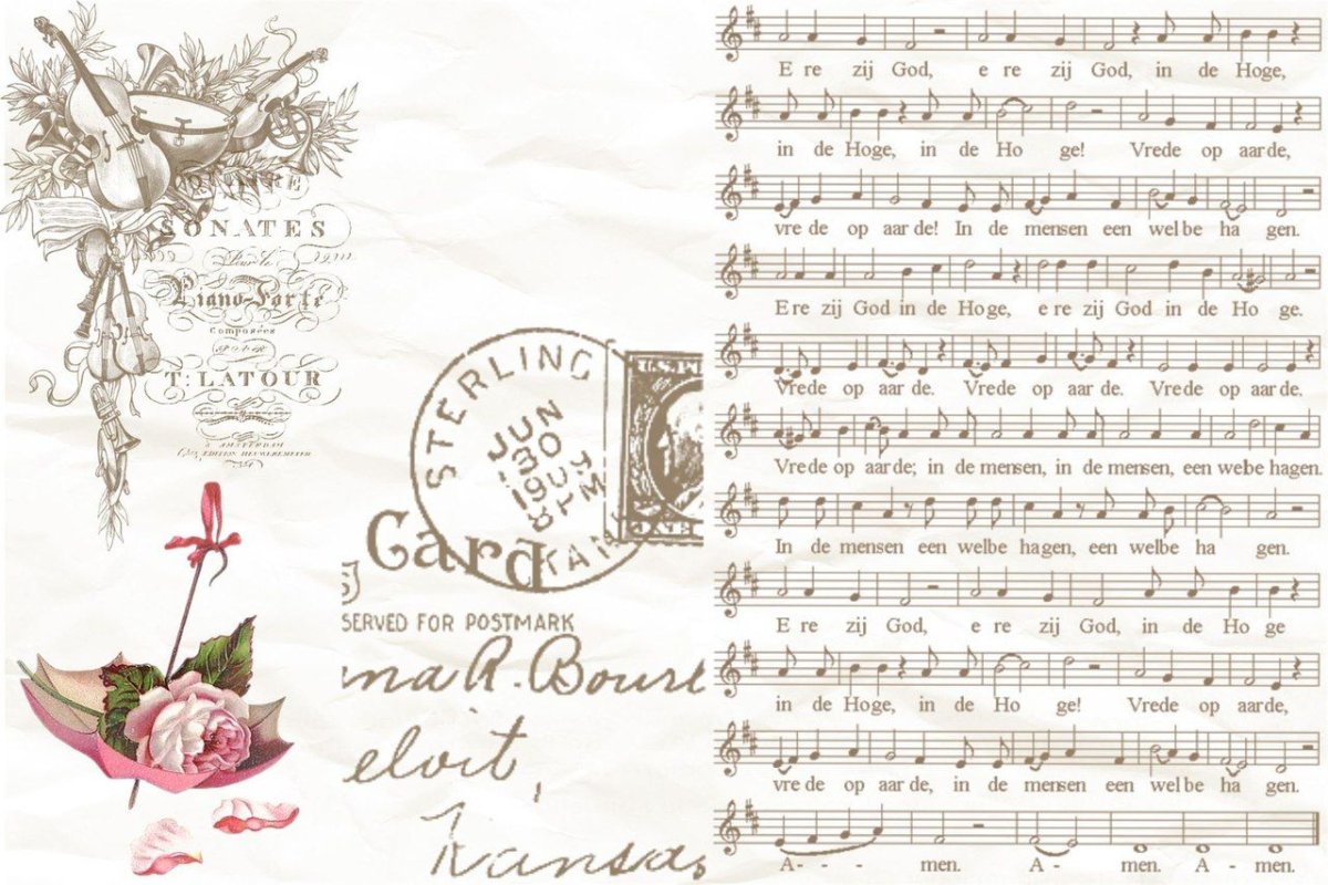 Нотные страницы для декупажа