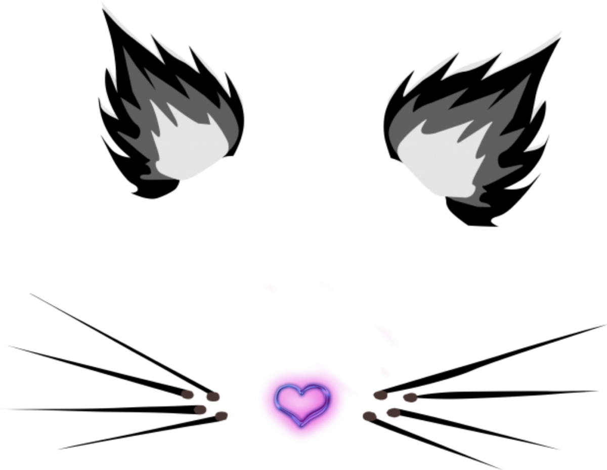 Кошачьи ушки на прозрачном фоне