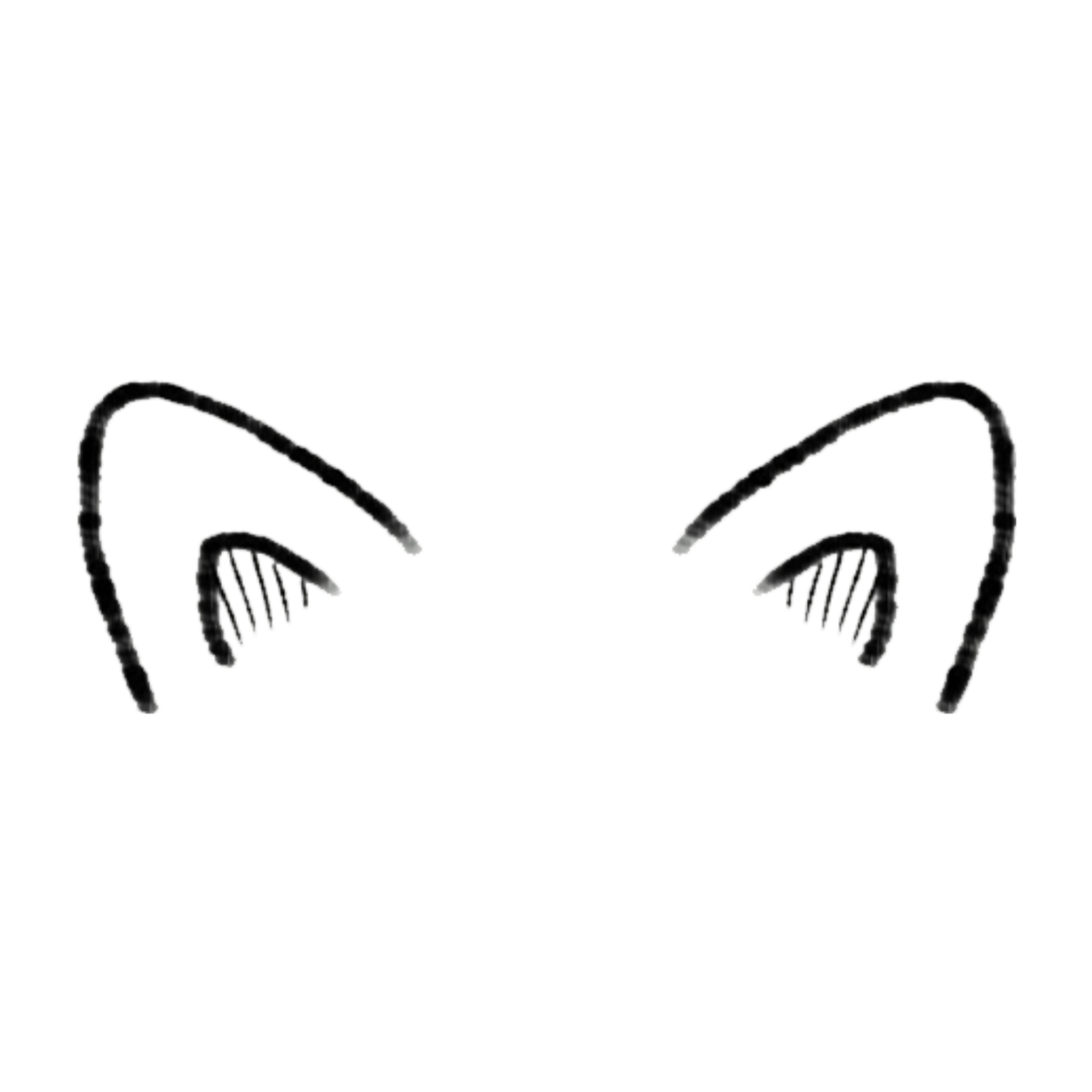 Кошачьи уши на белом фоне