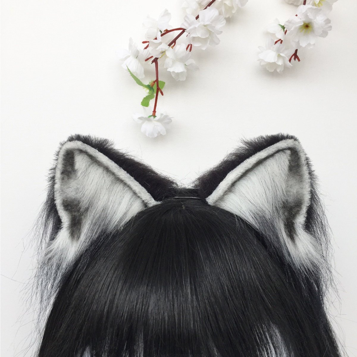 Черные кошачьи ушки ободок