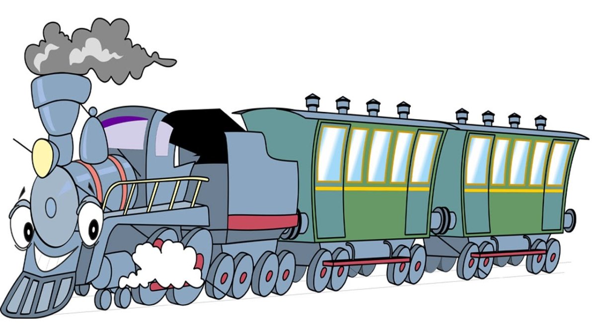 Паровозик мультяшный