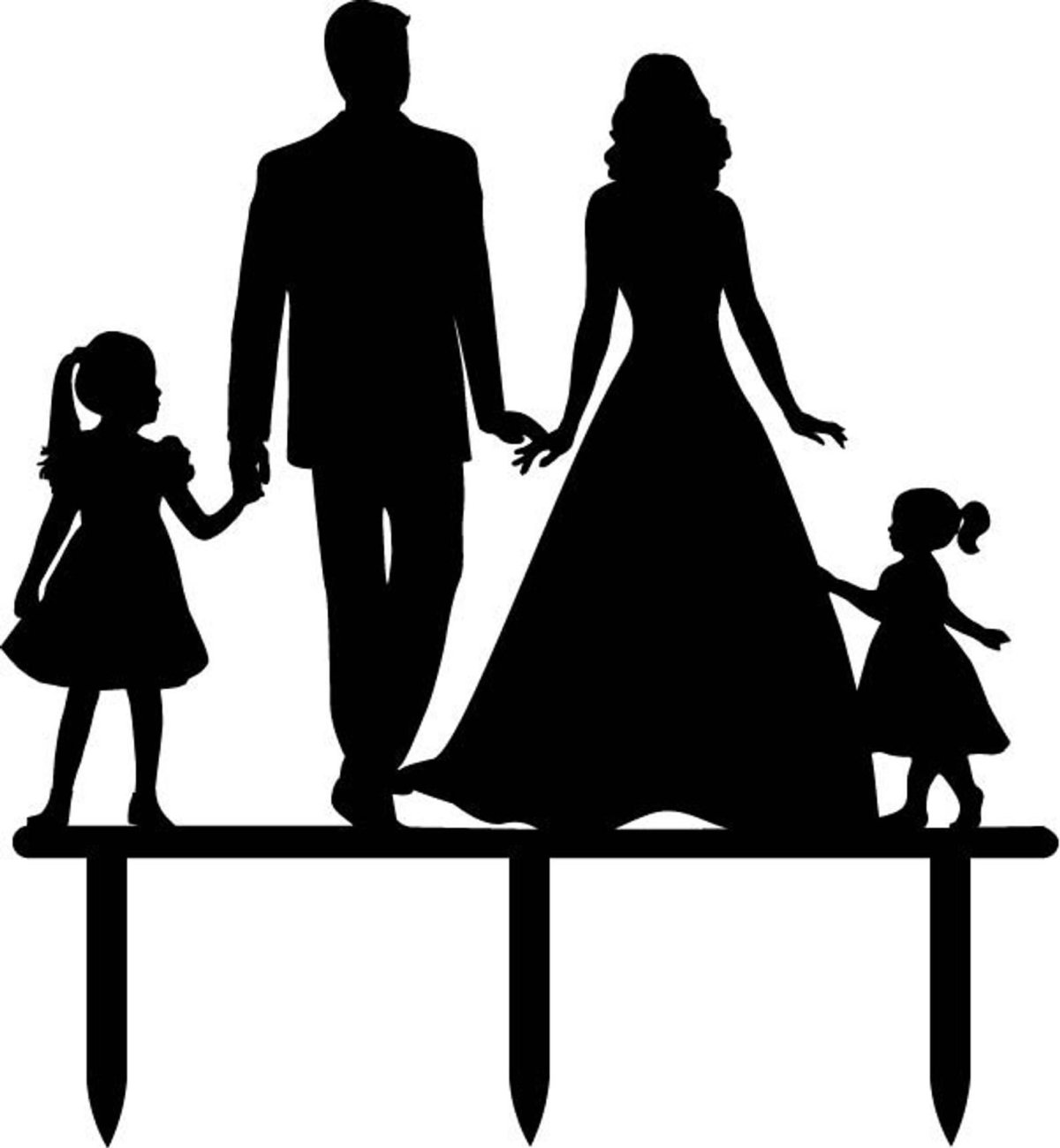 Силуэт мама с ребенком за руку