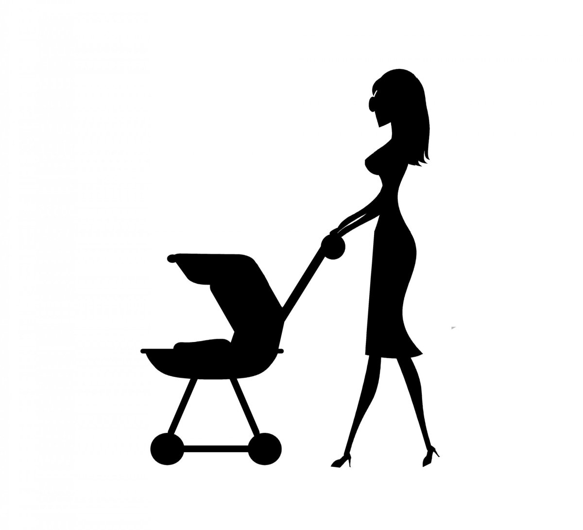 Силуэт мамы с ребенком