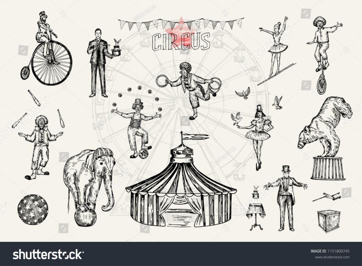 Цирковые артисты иллюстрации