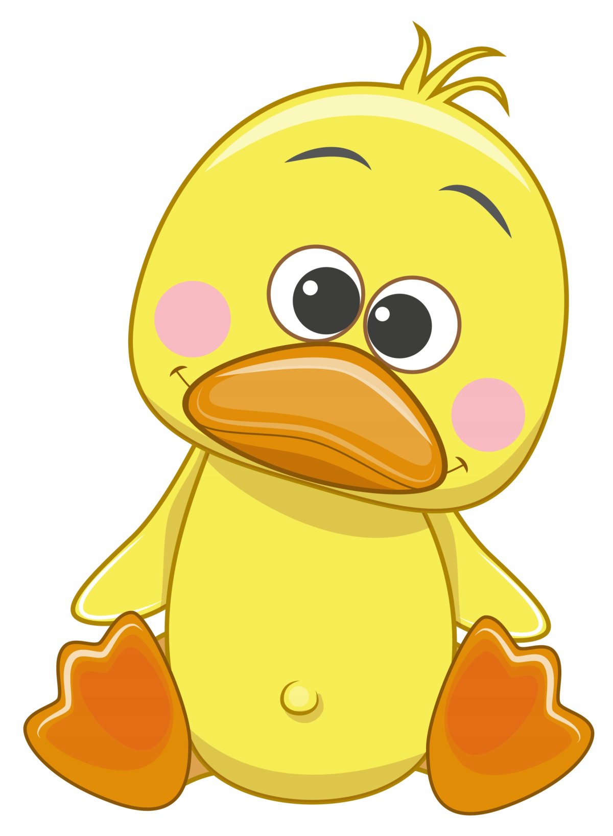 Утка с утятами на белом фоне