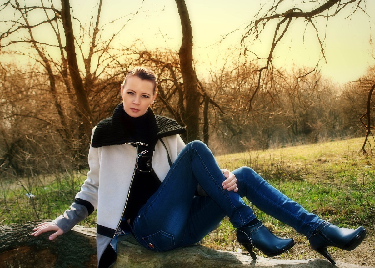 Осенняя фотосессия в джинсах