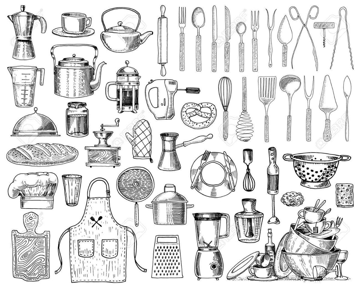 Эскизы кухонной утвари