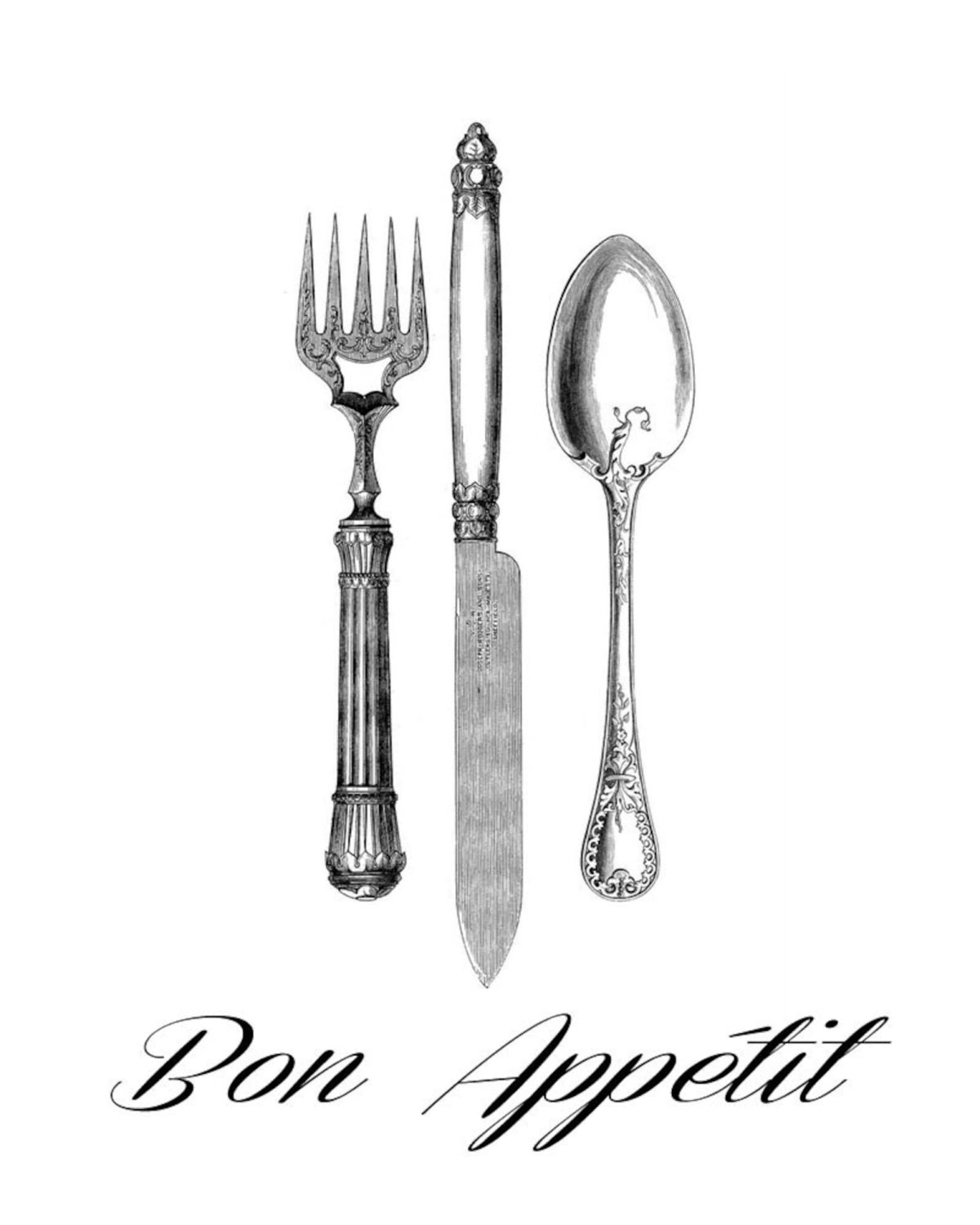 Столовые приборы чб