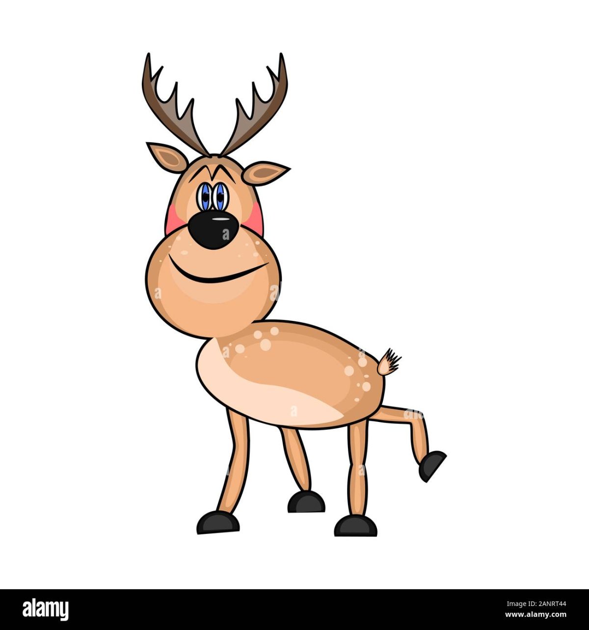 Оленёнок белый с золотыми рожками мультяшные