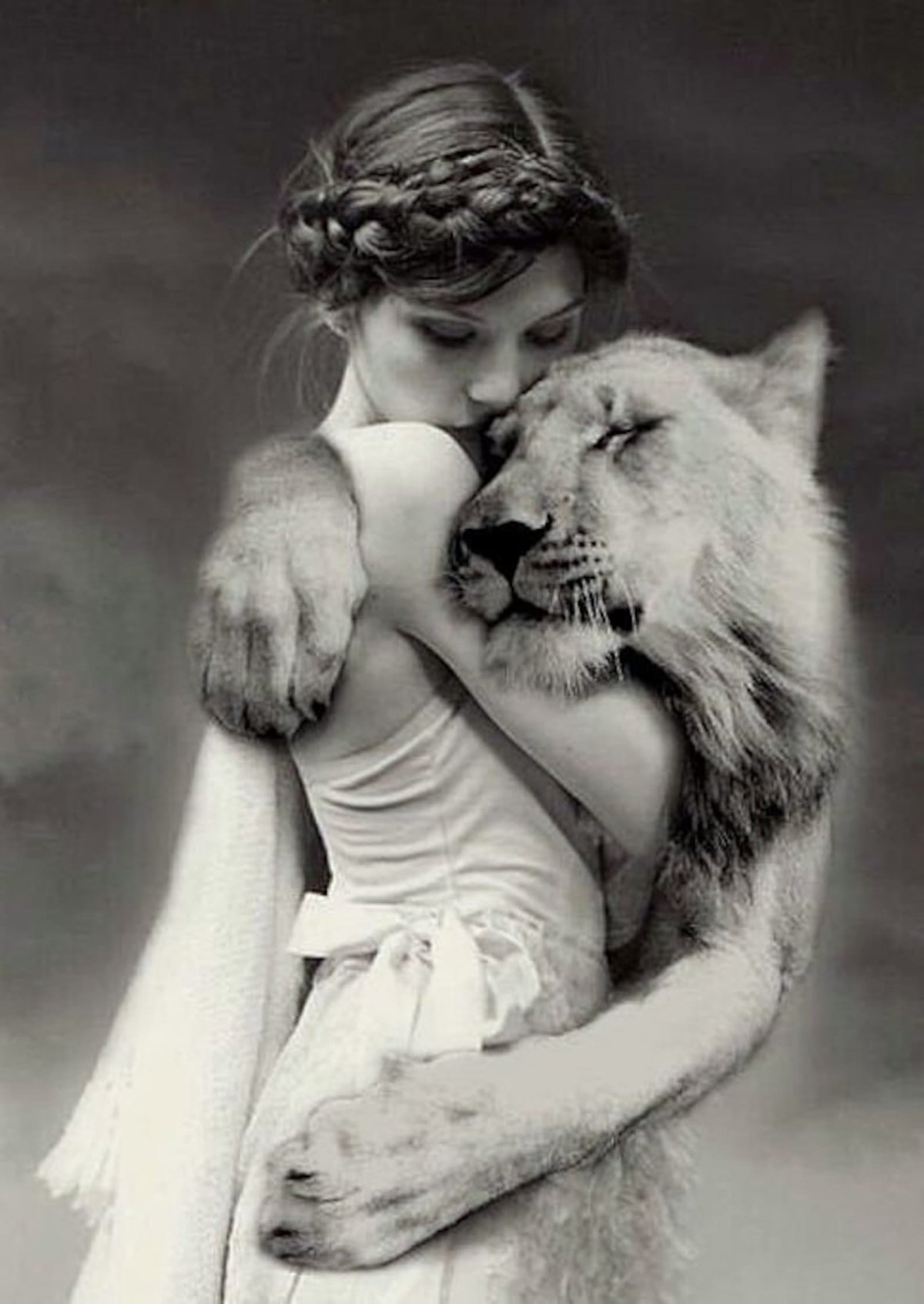 Дерзкая девушка со львом