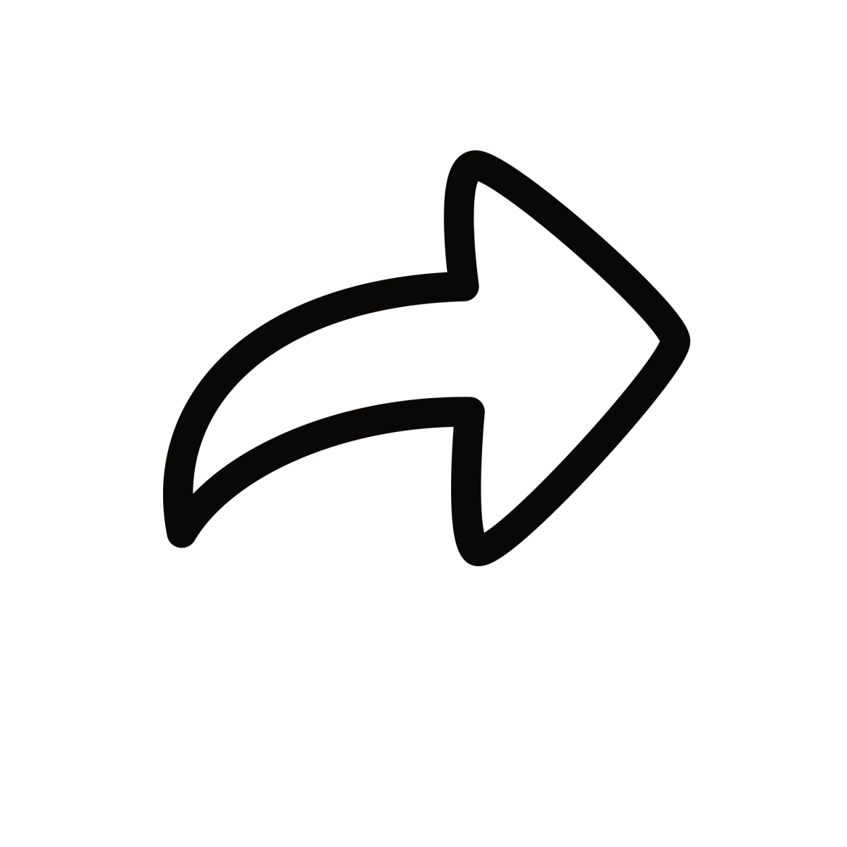 Белая изогнутая стрелка