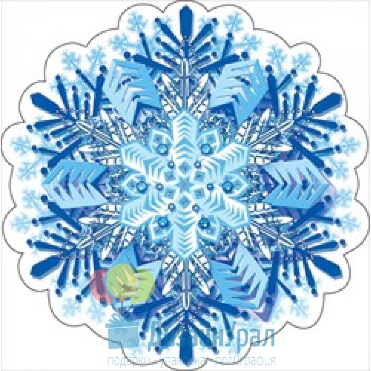 Снежинки цветные