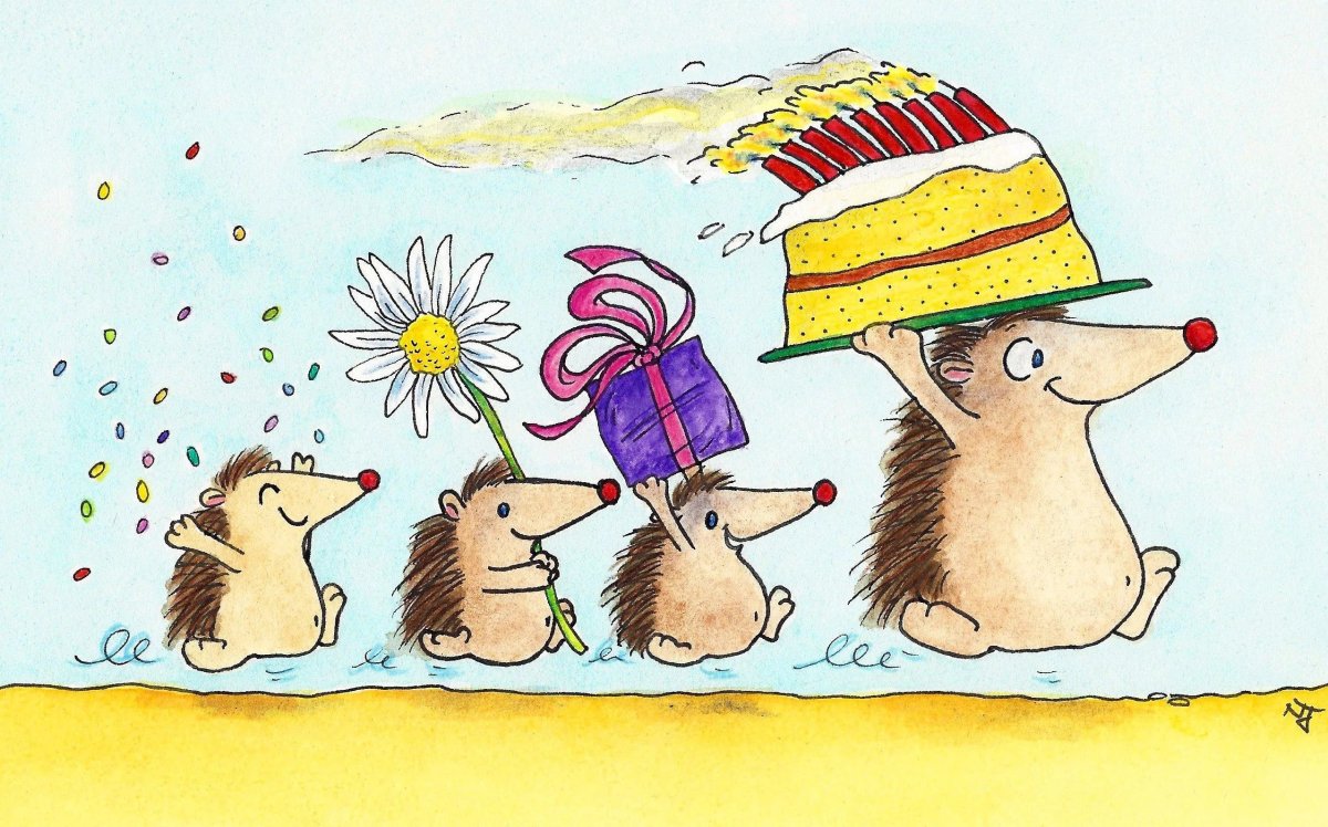 Владимир Зарубин открытки ежики