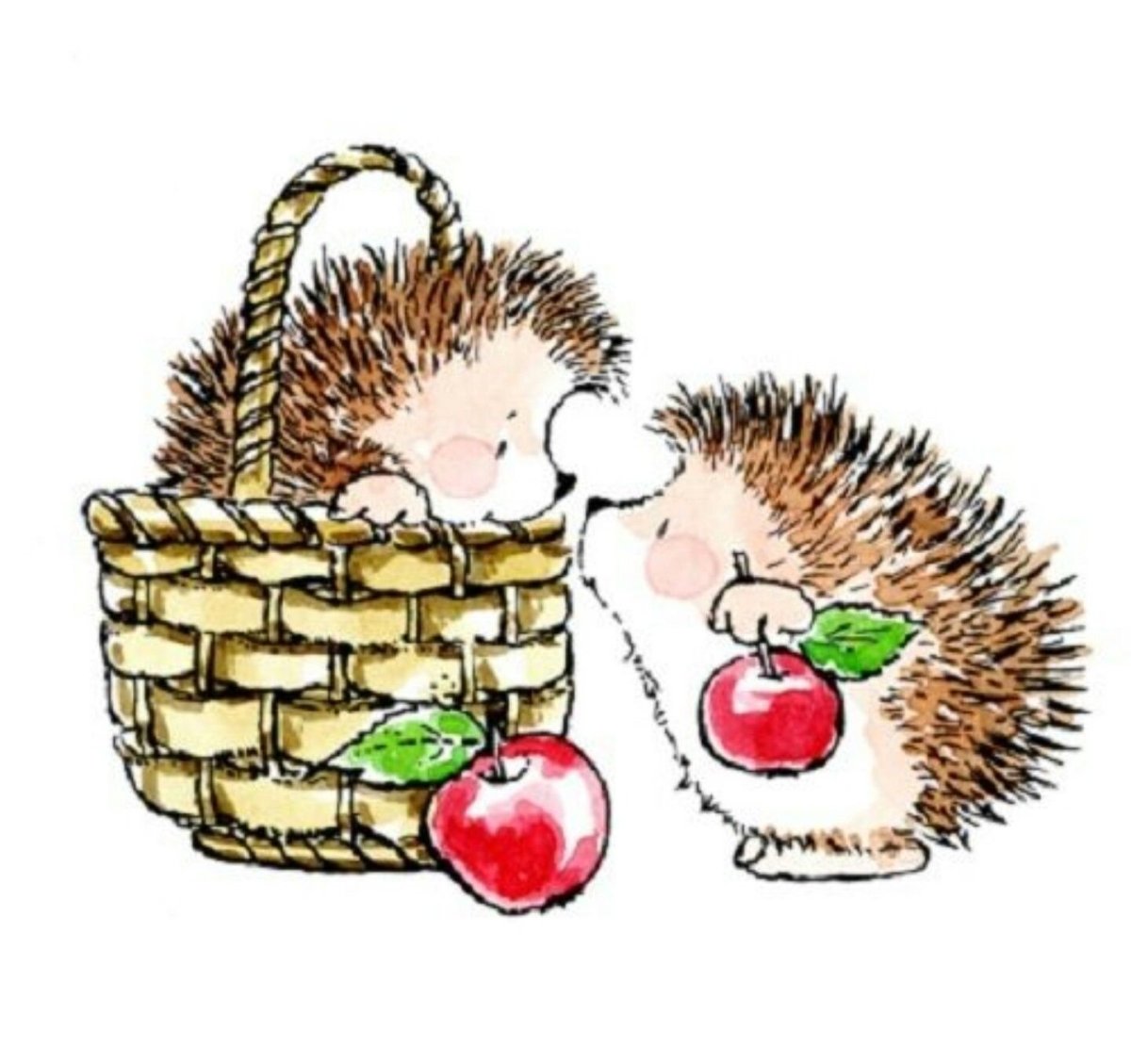 Открытка на новый год с ежиком