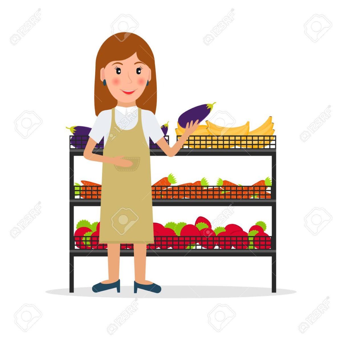 Иллюстрация касса в продуктовом магазине