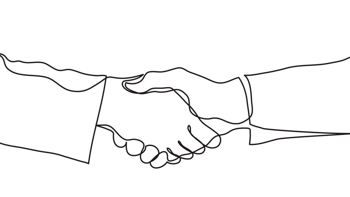 Рукопожатие одной линией