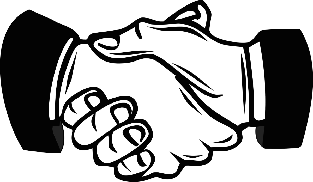 Рукопожатие черно белое