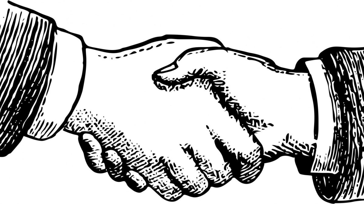 Рукопожатие рисунок карандашом