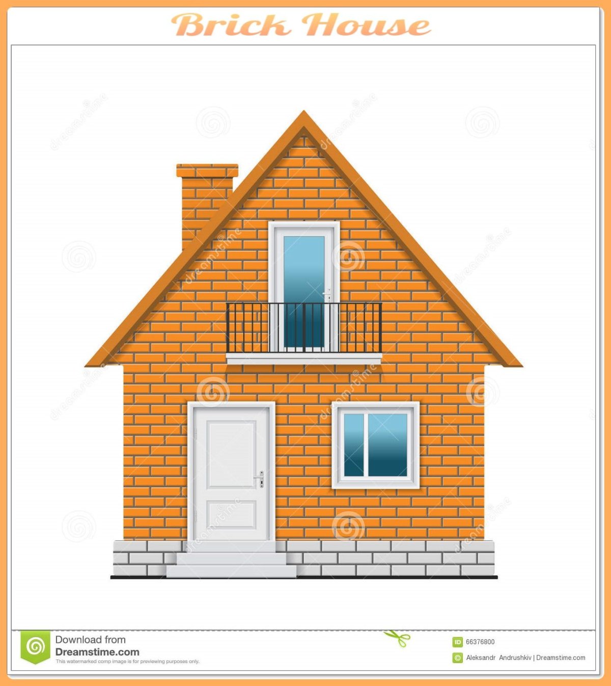 Кирпичный дом на прозрачном фоне