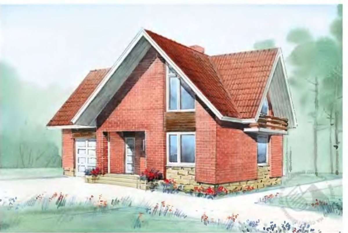 Кирпичный дом с крышей вектор