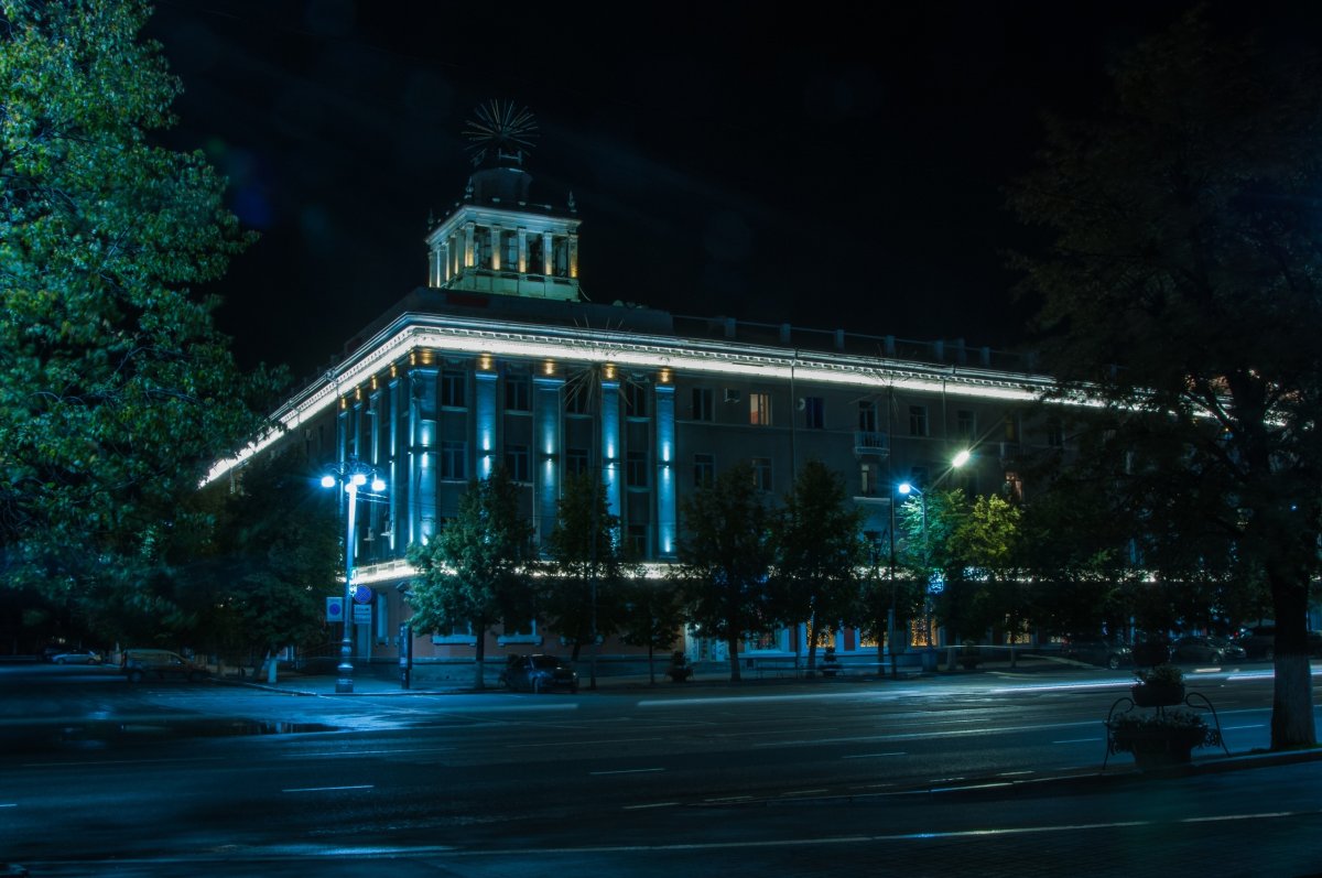 Город Курган Курганская область ночью